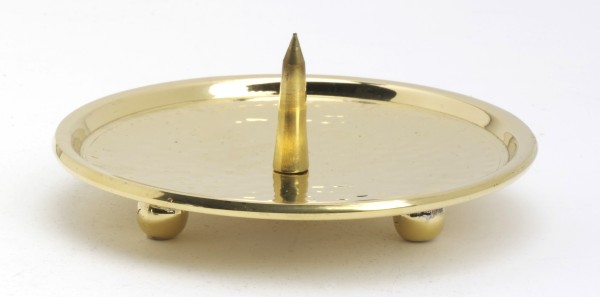 Kerzenteller, Ø=10cm, gold glänzend gehämmert, für Kerzen bis Ø7cm