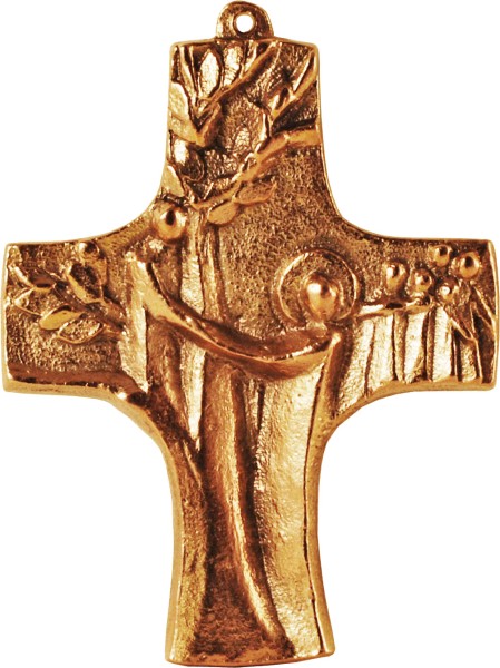 Bronzekreuz, Bei mir bist du groß!, Jesus und Zachäus, 9 x 7 cm