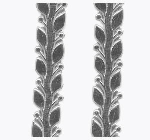 Wachsauflage, Blätterranke, silber, 255 x 10 mm