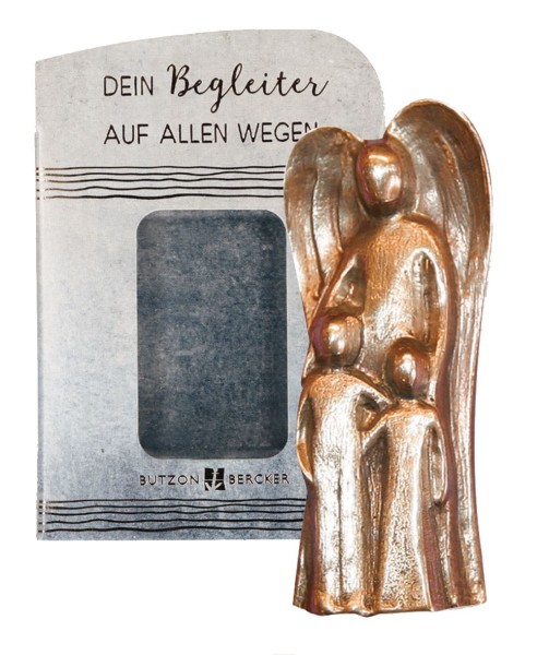 Schutzengel mit zwei Kindern, Bronze, Nr. 1187372, Höhe 5cm, m. Karton