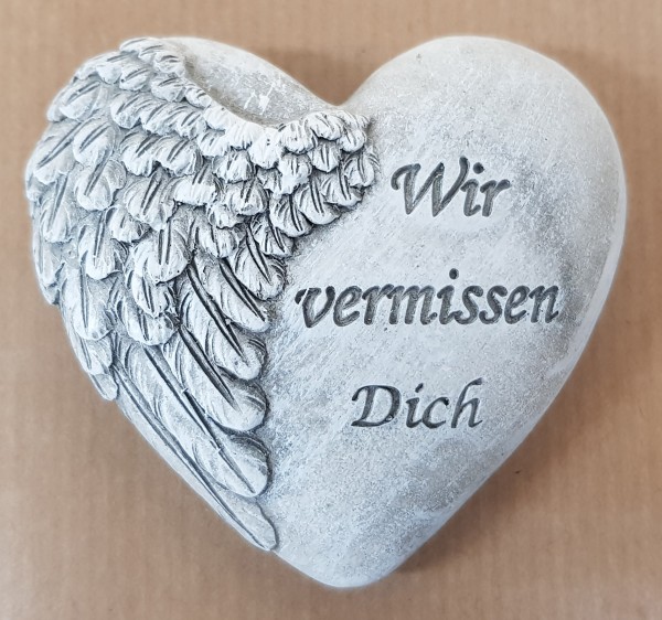Grabschmuck, Trauerherz, Wir vermissen dich, 13x13cm