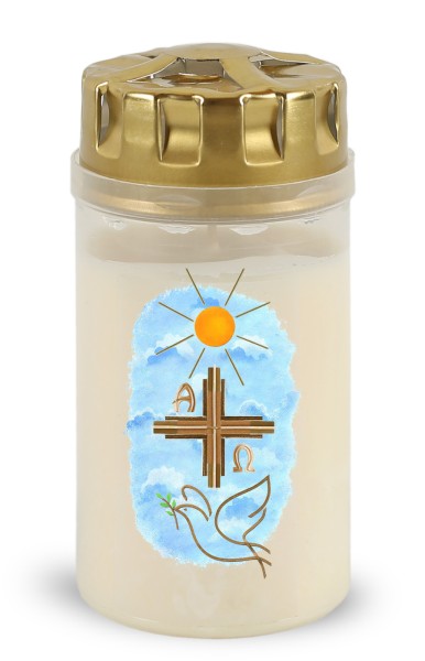 20 Osterlichter, Friedenstaube, Kreuz, Sonne, Brenndauer 2,5 Tage, #265131
