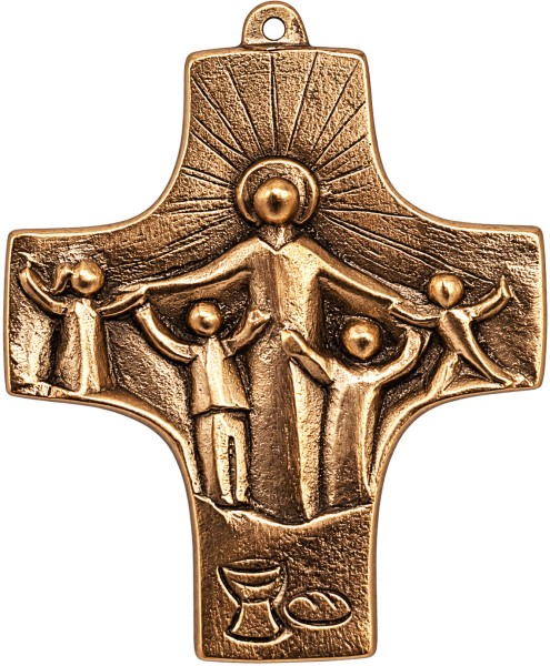 Bronzekreuz, Jesus ist unsere Freude, 9 x 7 cm, 802060