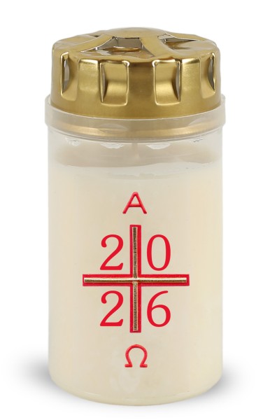 20 Osterlichter, rotes Kreuz mit Jahreszahl 2026, Brenndauer 2,5 Tage, #2651274