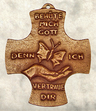 Bronzekreuz, 175, Behüte mich Gott, denn..., h=9,5cm