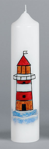 Kommuniontischkerze, 2833, 265x60, weiß, Leuchtturm, ---Abverkauf---