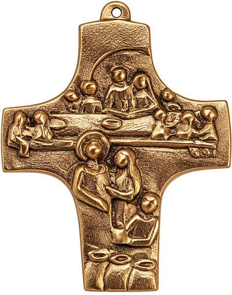 Bronzekreuz, Unser Fest mit Jesus, 9 x 7 cm, 802059