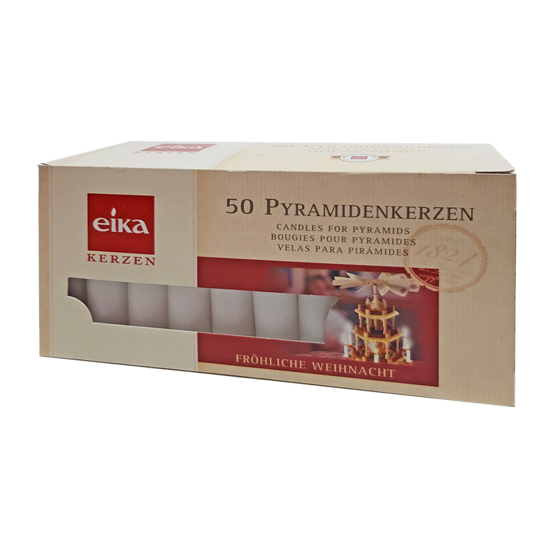 50 Pyramidenkerzen, Eika, 70 x 14 mm, rot