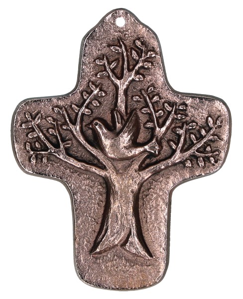 Bronzekreuz, Kommunionandenken, Lebensbaum, 142247, Höhe 9,5 cm