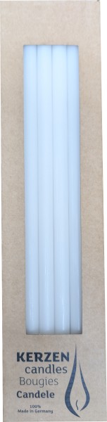 12 Stabkerzen, Elementkerzen, 300x12 mm, weiss