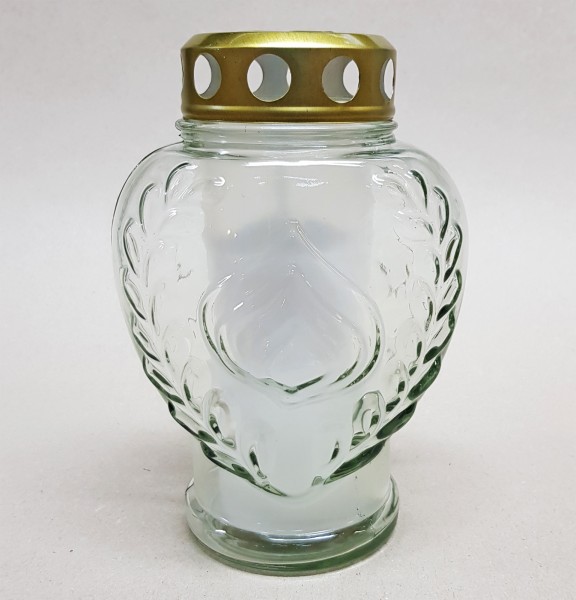 Grabglas, Herz, transparent, mit Licht, Glafey, Nr. 112