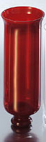 Ewiglicht-Glas, ausgestellt, 23 cm, rubin, mit Knauf