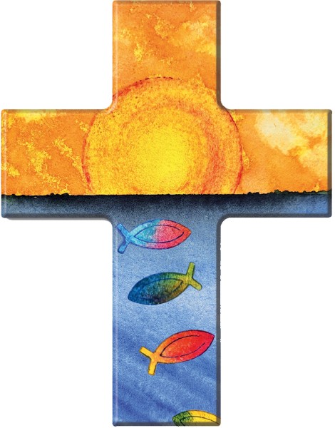 Holzkreuz, 810180, Sonne, 9 x 7 cm, Holz bedruckt