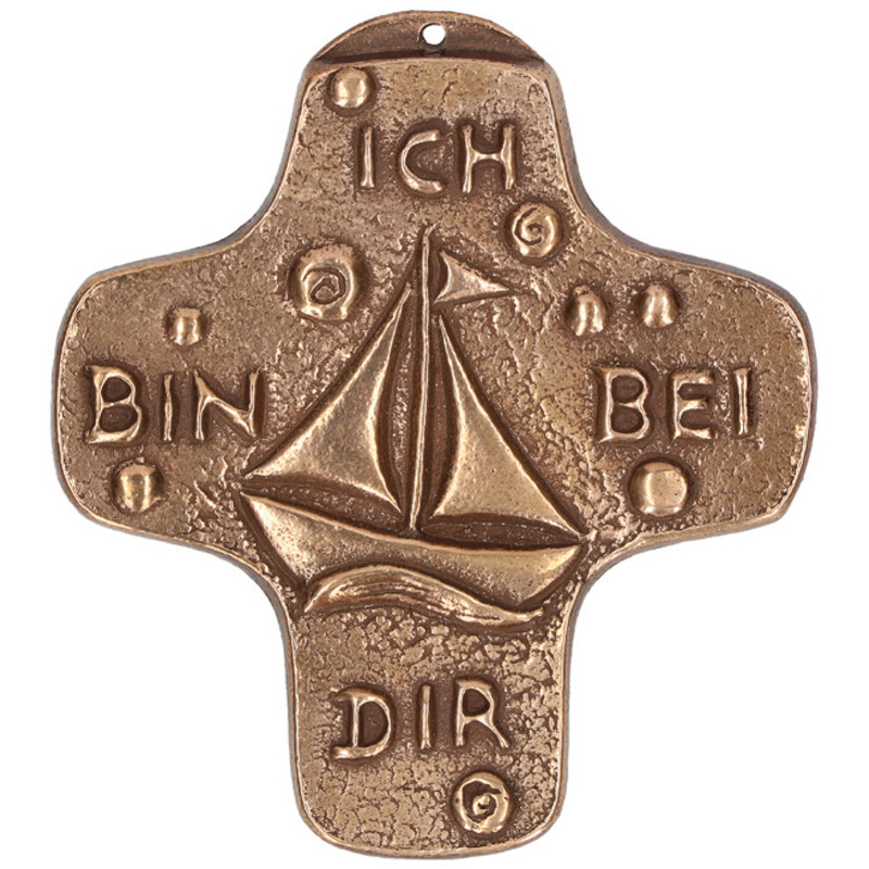 Bronzekreuz 142203, h=10cm, Ich bin bei dir