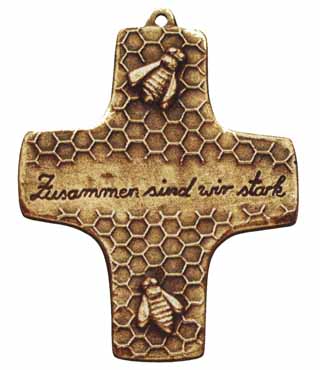 Bronzekreuz, 140, Bienenwabe, h=10cm