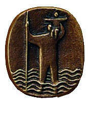 Christophorusplakette CH6, bronze, Durchm. ca. 4,5cm