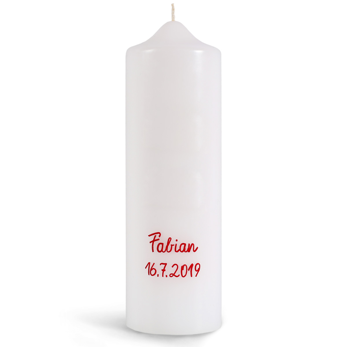 Namen und Datum, Elegant, Wunschfarbe, pauschal je Kerze