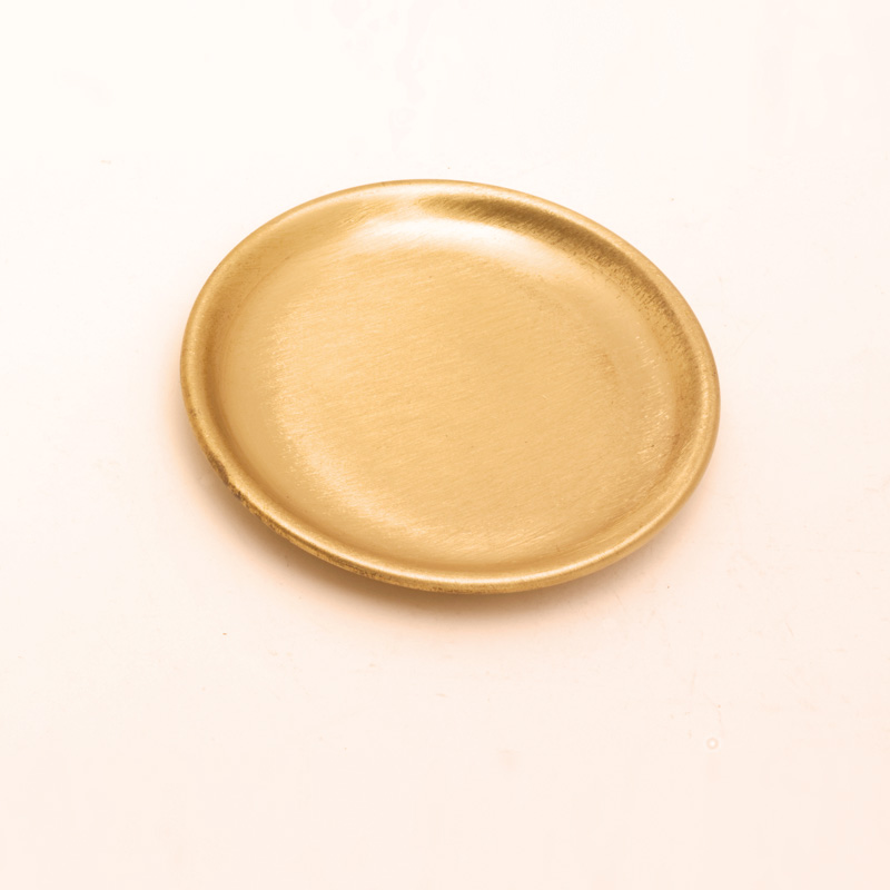 Kerzenteller, rund groß, Ø = 12 cm, gold matt