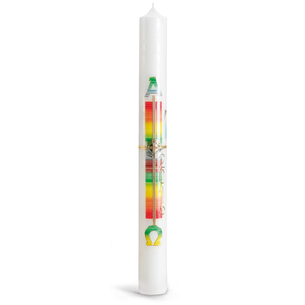 Osterkerze, 16.OK5: Regenbogenkreuz, ohne Nägel