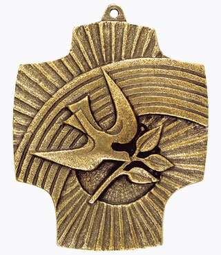 Bronzekreuz, 802006, Regenbogen/Taube, 9,5x7,5cm