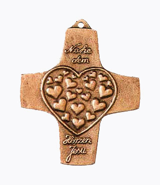 Bronzekreuz, 155, Nahe dem Herzen Jesu, h=9,5cm