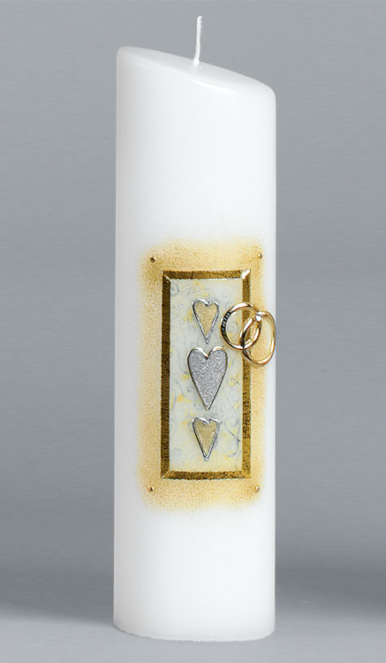 Hochzeitskerze, 2207, Oval 240x65x45, silber-gold, ---Abverkauf---
