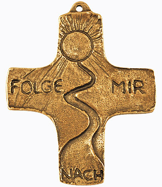 Bronzekreuz, 802038, Folge mir nach, 8,5x7,5cm