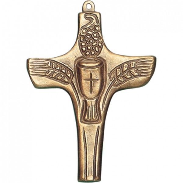Bronzekreuz, 800262, Kelch und Ähren, 8x5,5cm