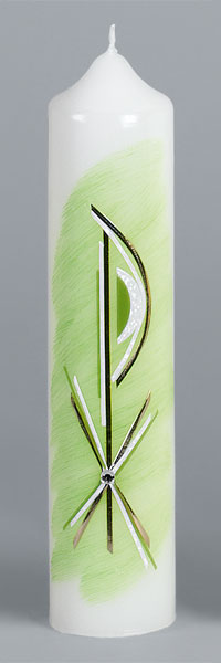 Liturgische Kerze, 2632, 265x60, Wachs PX, grün, ---Abverkauf---