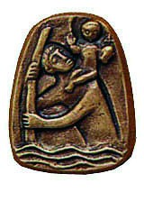 Christophorusplakette CH5, bronze, Durchm. ca. 4,5cm