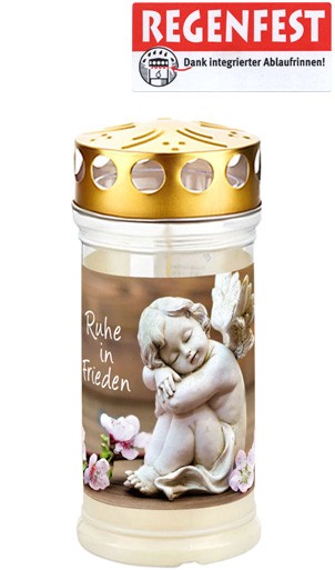 12 Grablichter, Memoriam Nr.415, ~ 4 Tage, Ruhe in Frieden, mit Deckel