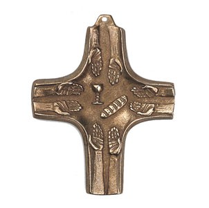 Bronzekreuz, Kommunionandenken, Symbolkreuz, 2-14387, Höhe 10 cm