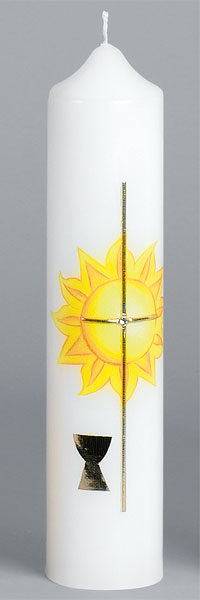 Kommuniontischkerze, 2838, 265x60, weiß, ---Abverkauf---