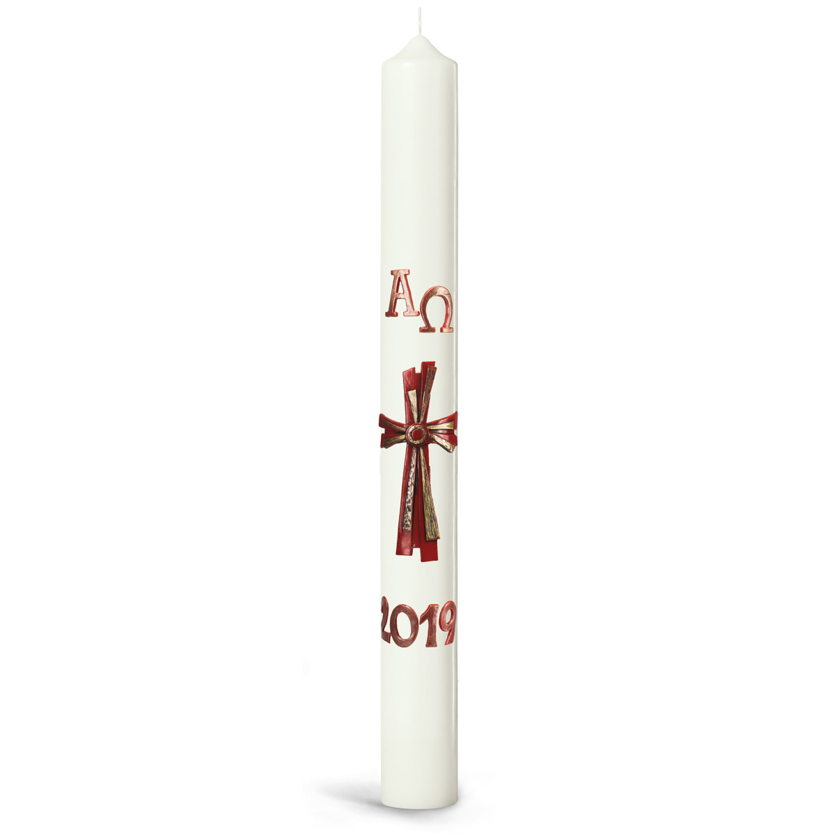 Osterkerze, 19.6008, Kreuz, rot, ohne Nägel