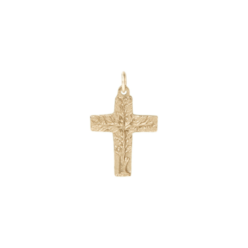 Bronzekreuz, 809418, Lebensbaum / Silberbronze, 4,5x3cm