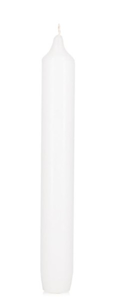 Stabkerze, 190x24,5 mm, weiß, mit Spitzkopf, mit Konus