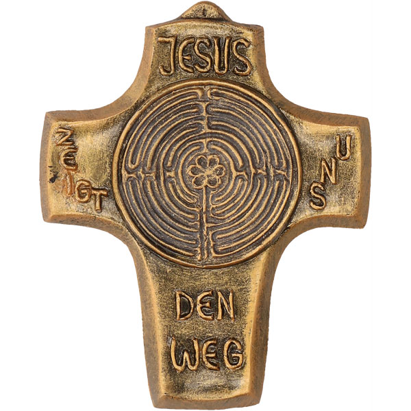 Bronzekreuz 142208, h=9,8cm, Jesus zeigt uns den Weg