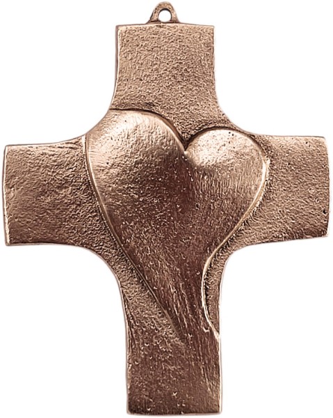 Bronzekreuz, Offenes Herz, 9 x 7,3 cm, 802052