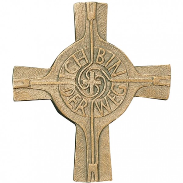 Bronzekreuz, 800352, Ich bin der Weg, 9x8cm