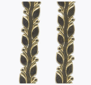 Wachsauflage, Blätterranke, gold, 255 x 10 mm