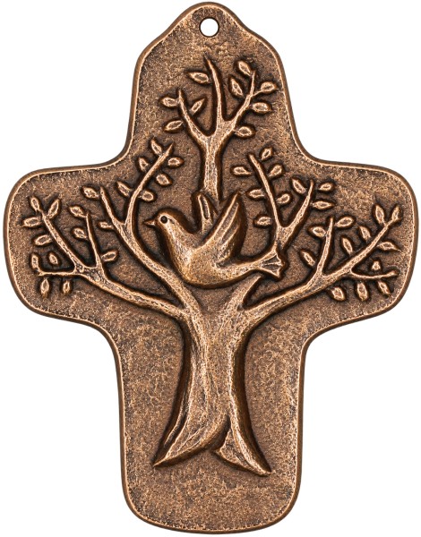 Bronzekreuz, Kommunionandenken, Lebensbaum, 142247, Höhe 9,5 cm