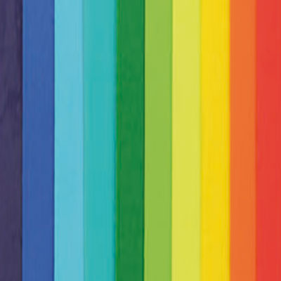 10 Verzierwachsplatten, Regenbogenfarben, 200 x 100 x 0,5 mm