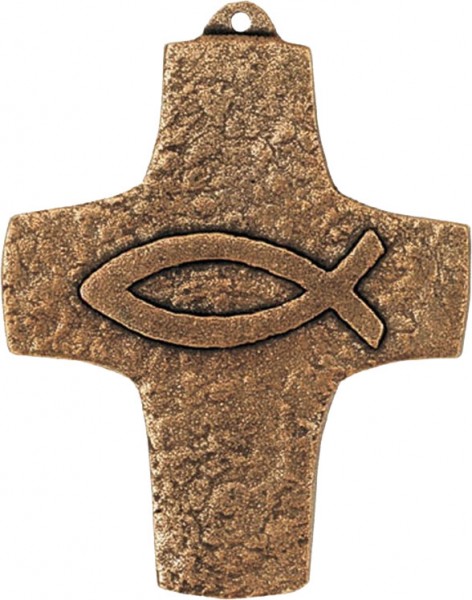 Bronzekreuz, 800366, Fisch, 9,5x8cm