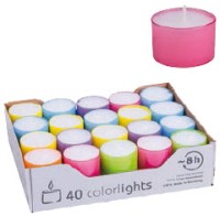40 Colorlights, 8h, Summer Edition, Ø38x24mm, Aktionspreis! 40 Colorlights, 8h, Summer Edition, Ø38x24mm, Aktionspreis!