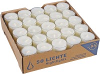 50 Nightlights, Brenndauer 8 Stunden, transparente Hülle aus recycling Material, Ø38x24mm 50 Nightlights, Brenndauer 8 Stunden, transparente Hülle aus recycling Material, Ø38x24mm