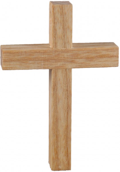 Umhängekreuz, Holzkreuz, klein, 67 x 45 mm, natur, geölt