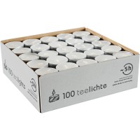 100 Teelichte mit Aluhülle, Ø=38mm, ~5h 100 Teelichte mit Aluhülle, Ø=38mm, ~5h