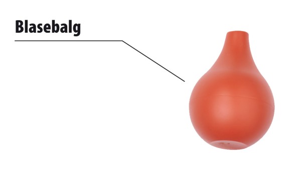 Ersatzteil für Anzündlöscher, Gummiball / Blasebalg, (orangerot/Signalfarbe)