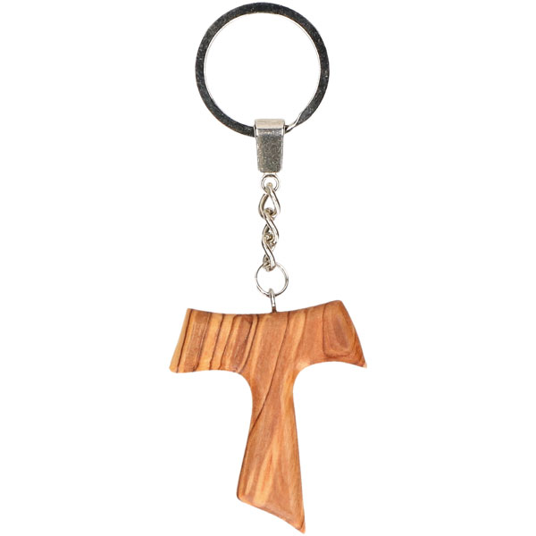 Schlüsselanhänger Tauruskreuz, 31929, Olivenholz, 4,5x11,5cm