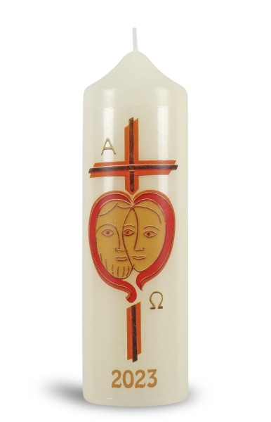 Ostertischkerze, 2024, Gesichter, Fotodruck, Nr.230116, Größe wählbar